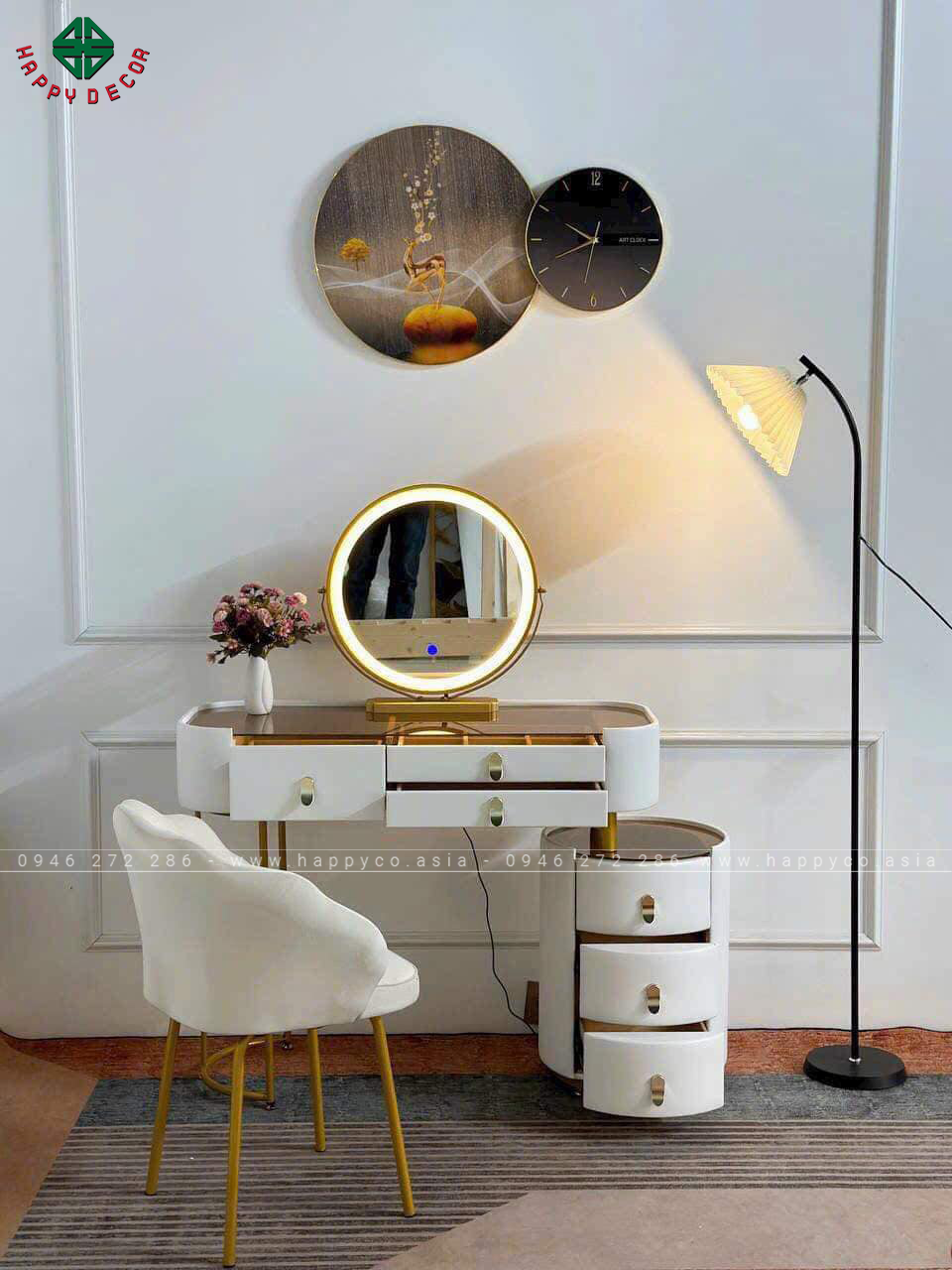 Bàn trang điểm gỗ MDF bọc nhựa TN51