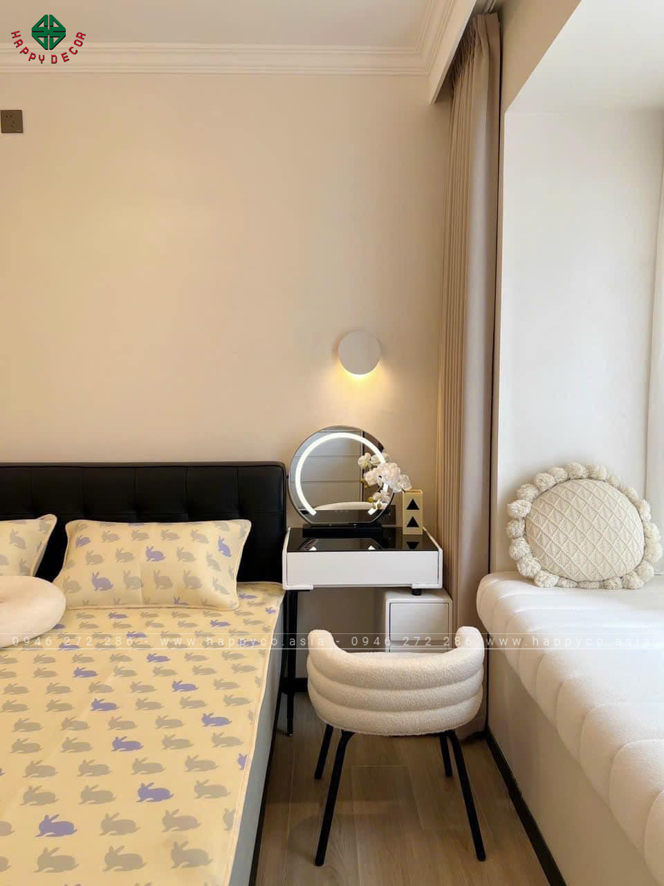 Bàn trang điểm gỗ MDF bọc nhựa TN25