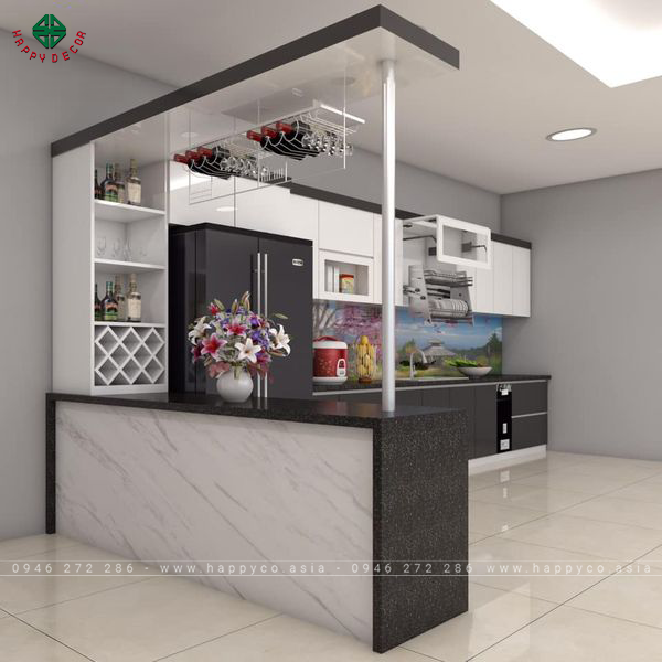 Mẫu quầy bar tủ bếp đẹp - Mẫu 22