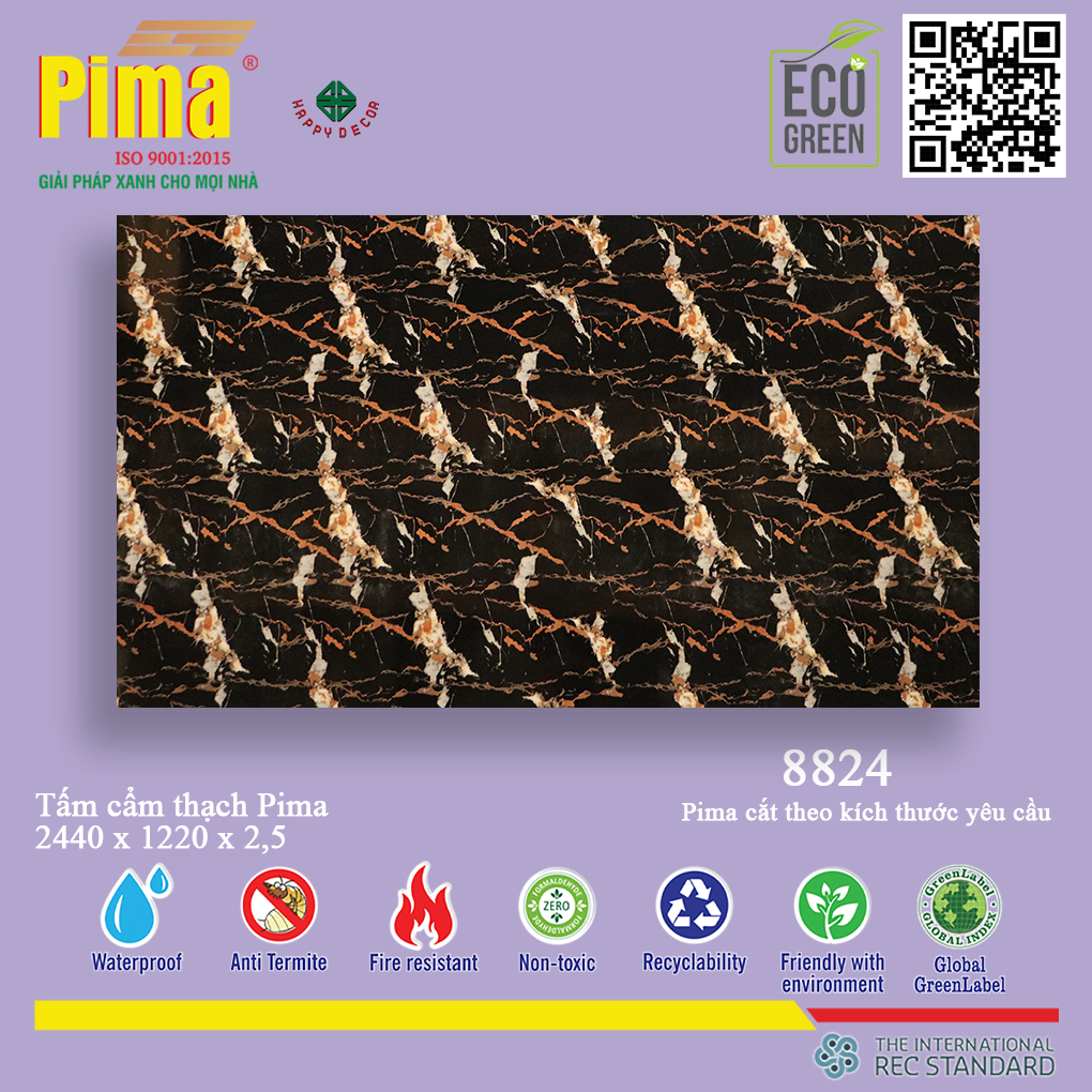 Bề mặt giống đá cẩm thạch tự nhiên: Mang lại vẻ đẹp sang trọng, tinh tế cho mọi không gian.