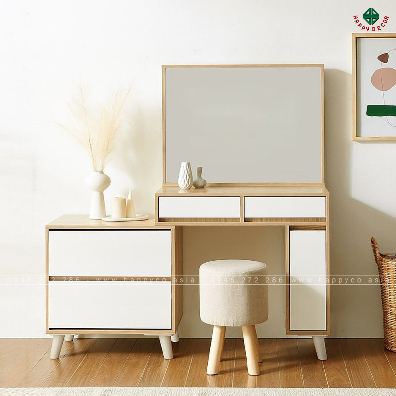 Chọn mẫu có nhiều ngăn kéo và không gian lưu trữ để giữ gọn gàng các dụng cụ làm đẹp.