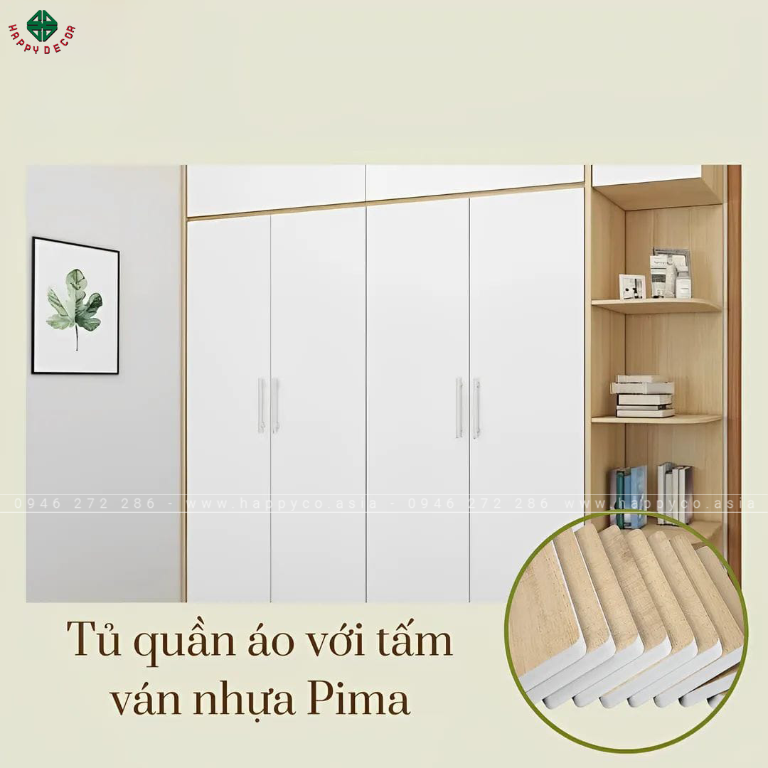 Tủ quần áo được làm từ tấm ván nhựa PIMA