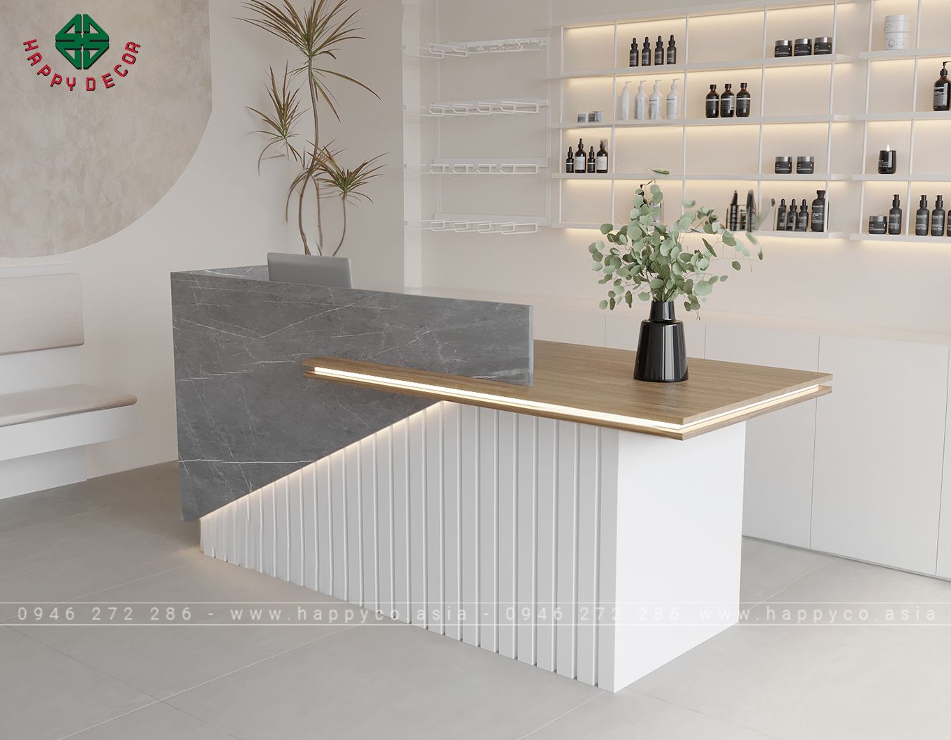 Bàn thu ngân shop quần áo BQ6804