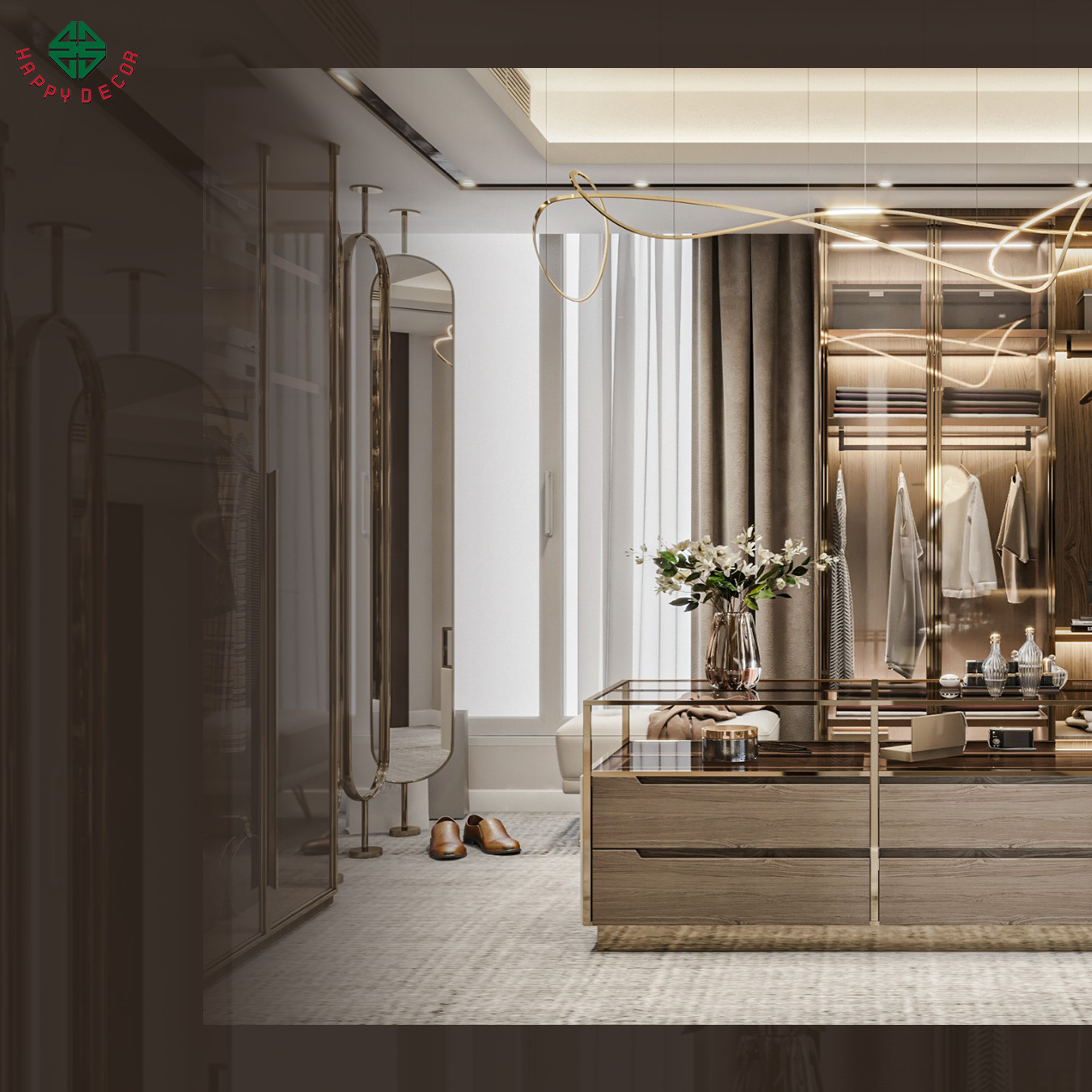 Tủ Áo Cánh Kính Mờ – Riêng Tư Nhưng Không Kém Phần Tinh Tế