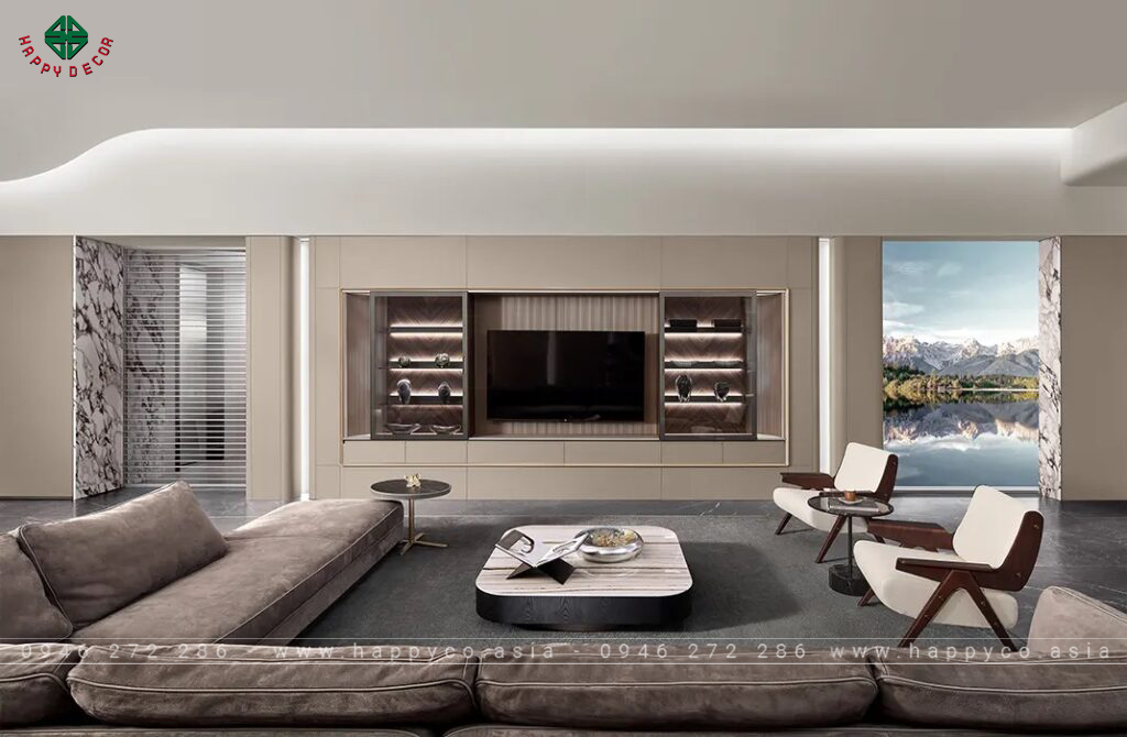 Mẫu thiết kế phòng khách đẹp với nội thất cơ bản