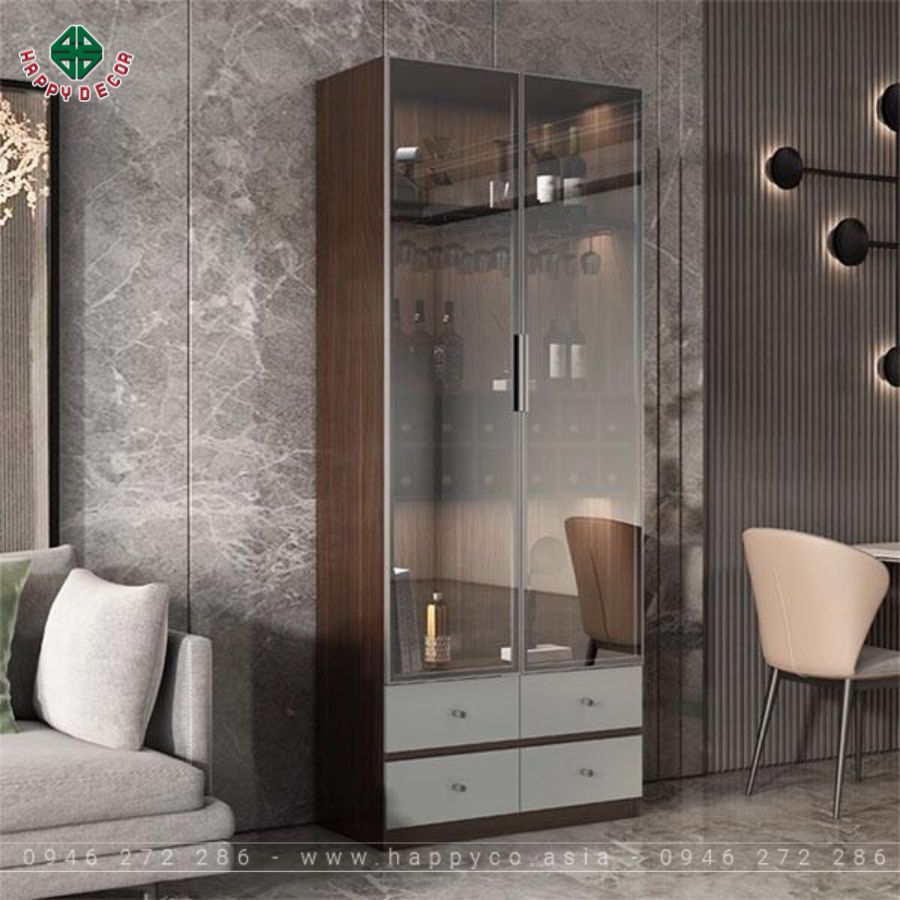 Mẫu tủ rượu cửa kính 5 Mẫu tủ rượu cửa kính 5