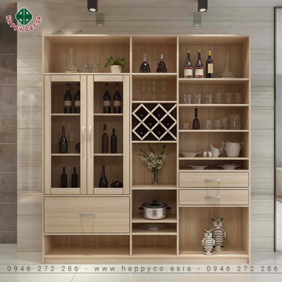 Mẫu tủ rượu kết hợp kệ trang trí 4 Mẫu tủ rượu kết hợp kệ trang trí 4