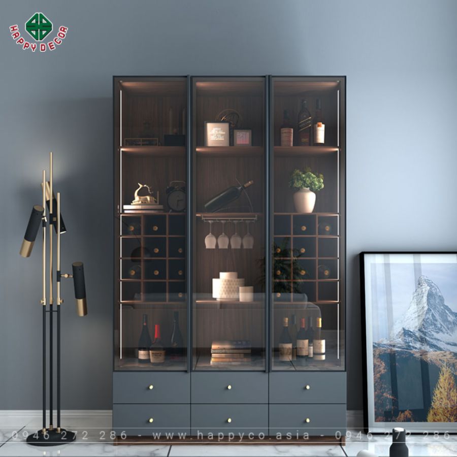 Mẫu tủ rượu cửa kính 4 Mẫu tủ rượu cửa kính 4