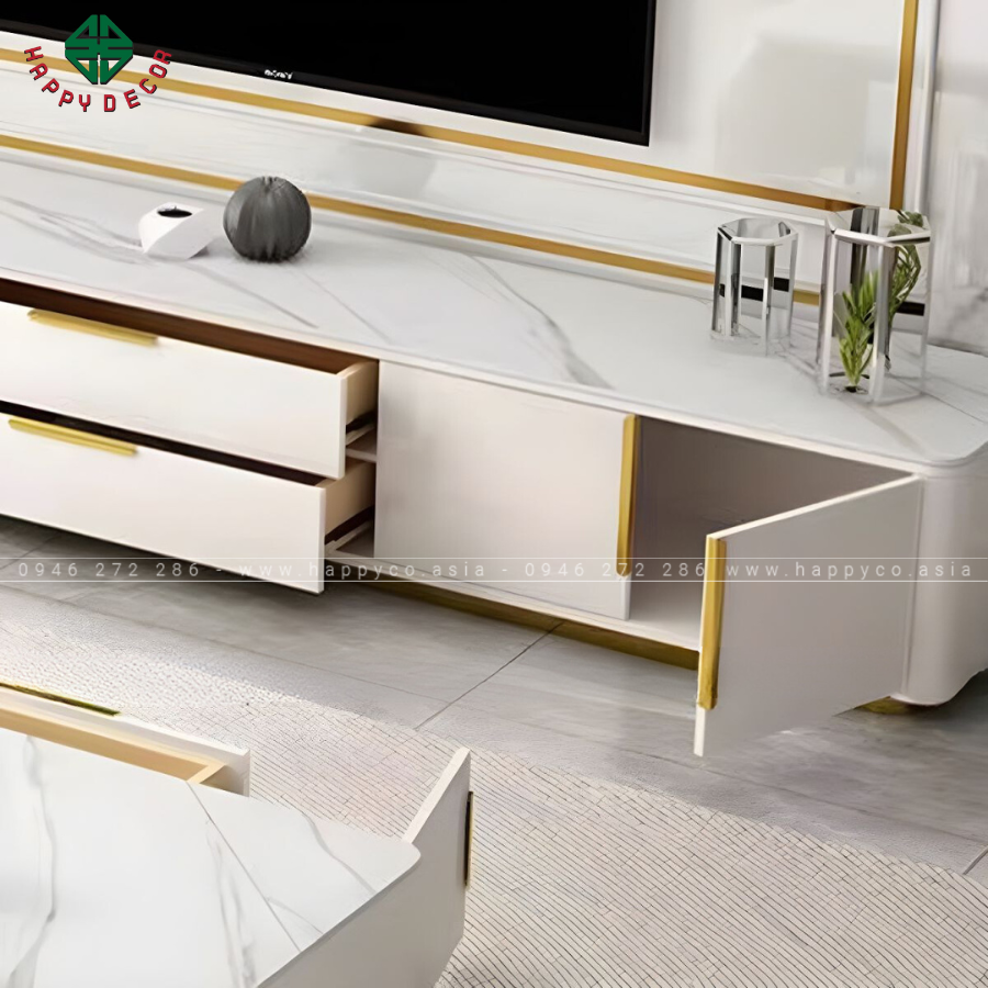 Kệ tivi giúp dễ dàng kết hợp với các món đồ nội thất khác trong nhà bạn