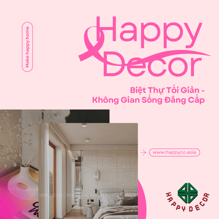Nội thất biệt thự tối giản do Happy Decor tại Biên Hòa