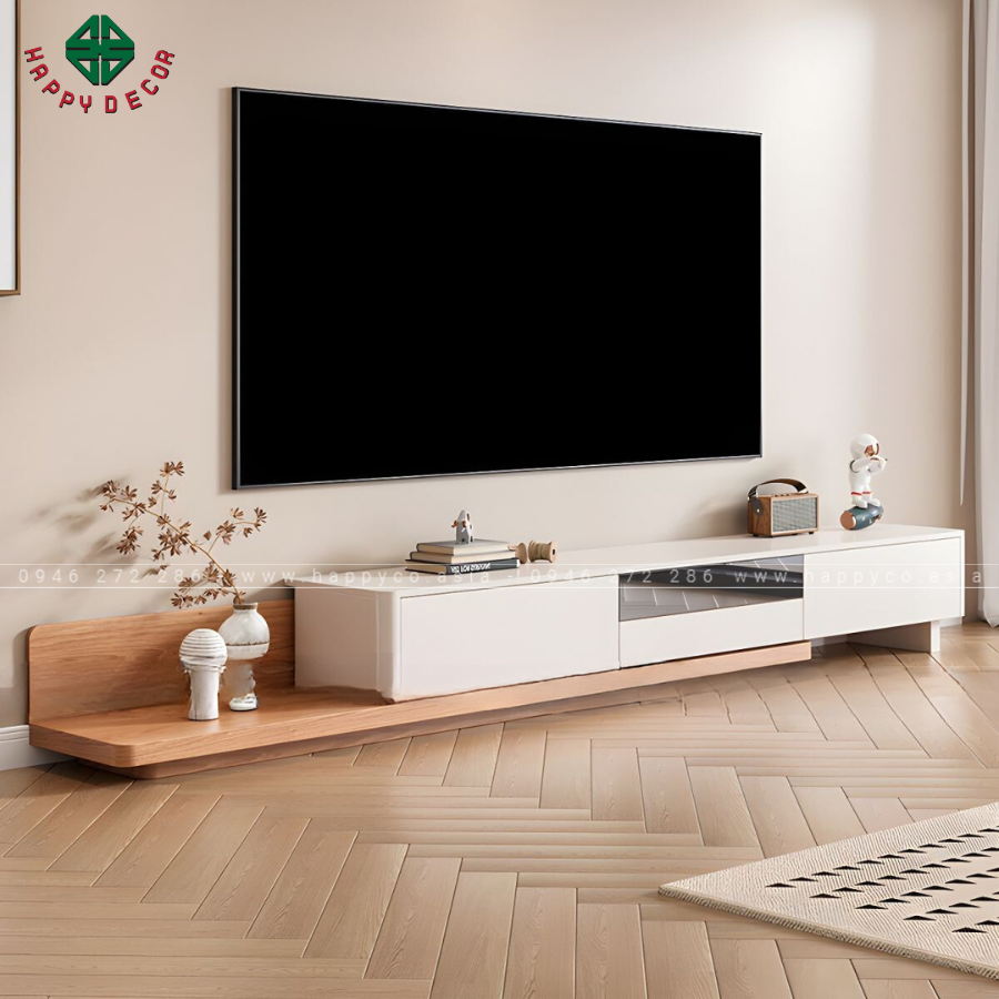 Mẫu kệ này thường có các ngăn kéo tiện ích giúp bạn cất giữ đồ đạc gọn gàng.