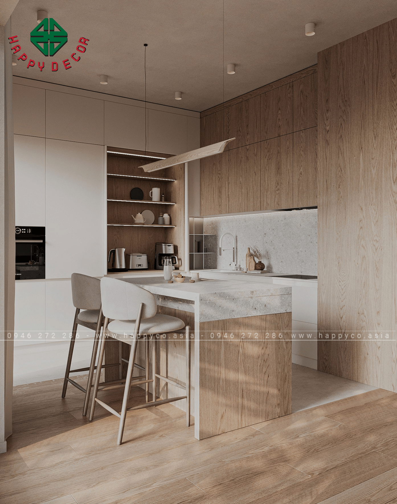 Từ căn hộ chung cư nhỏ cho đến biệt thự lớn, Happy Decor đã thực hiện nhiều dự án tối giản thành công