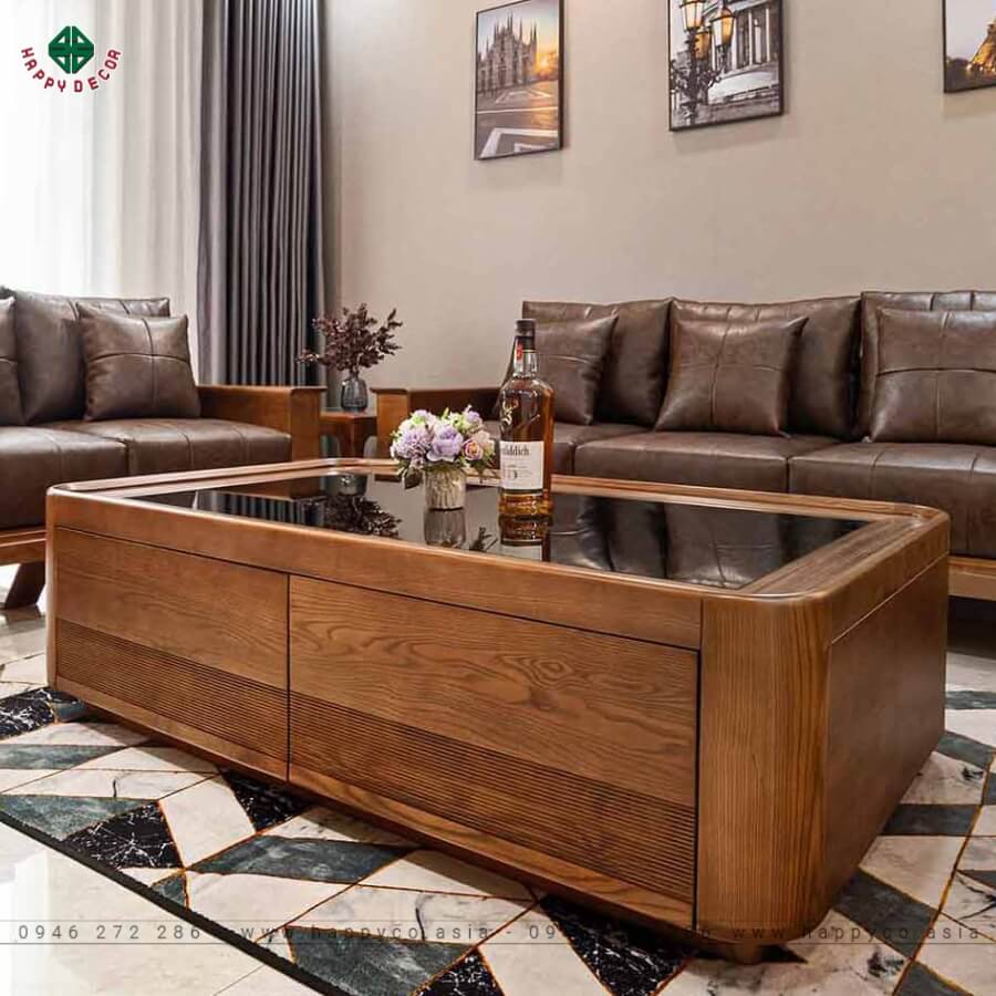 Mẫu bàn trà gỗ công nghiệp mặt kính Mẫu bàn trà gỗ công nghiệp mặt kính