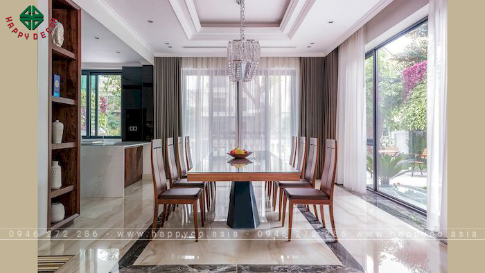 Mặt bàn bằng gỗ óc chó kết hợp kính (thiết kế bằng gỗ óc chó)