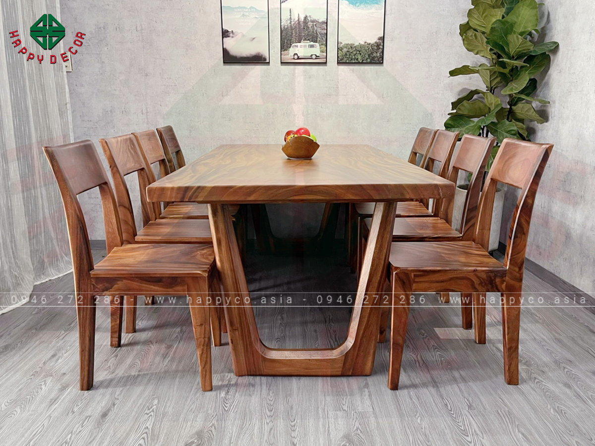 Bàn ăn nguyên khối gỗ tự nhiên