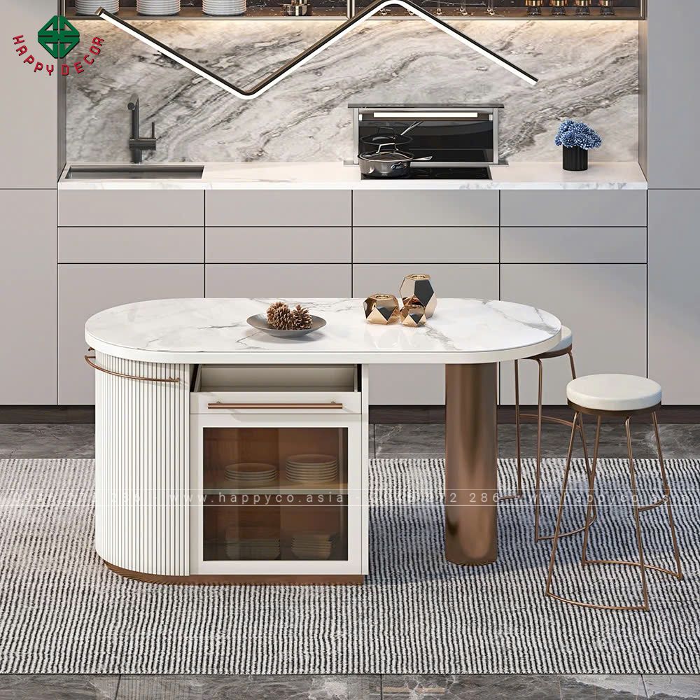 Bàn đảo bếp là sự lựa chọn hàng đầu cho không gian bếp hiện đại