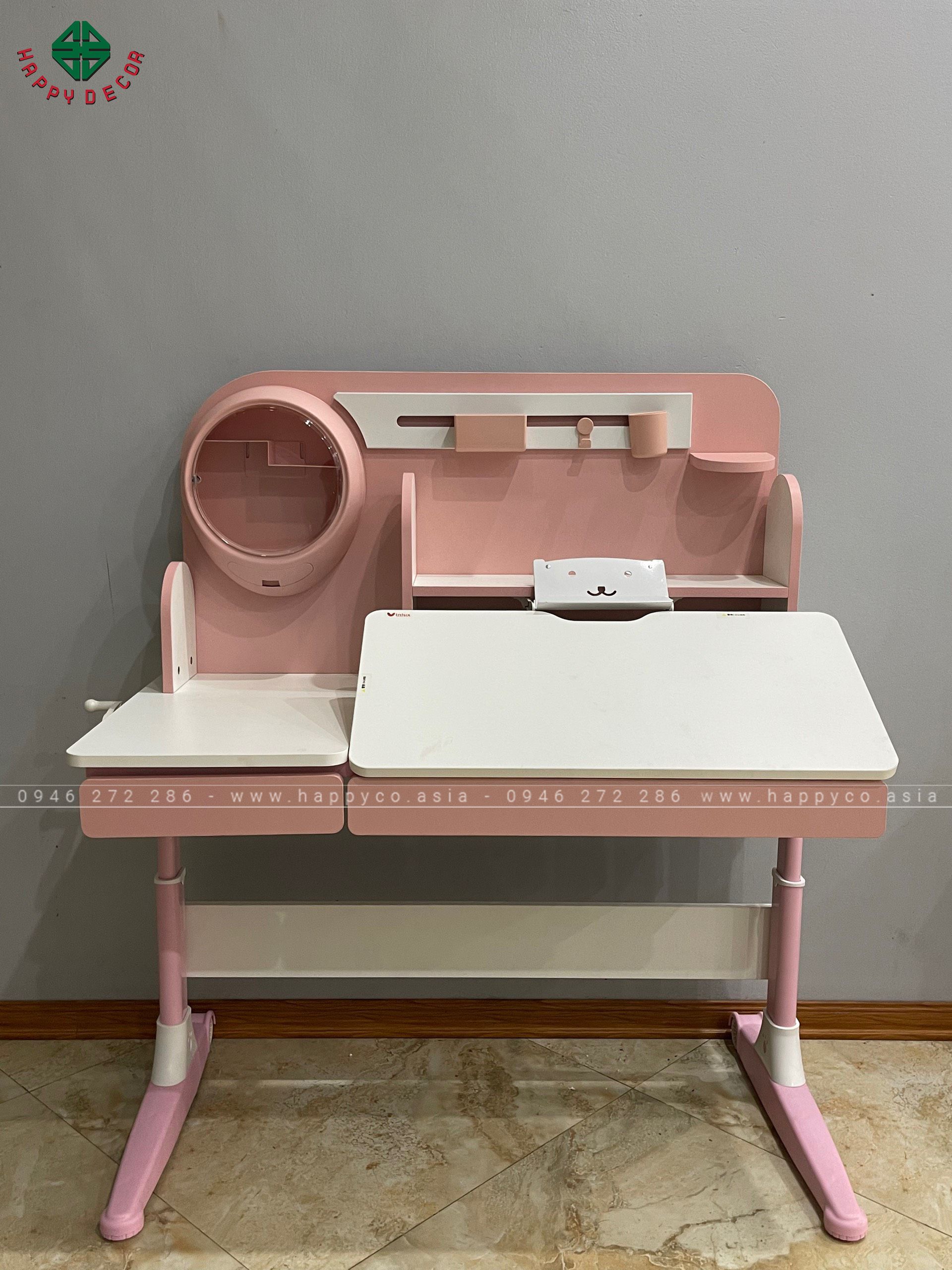 Bàn học chống gù hiện đại dành cho bé gái BCG08