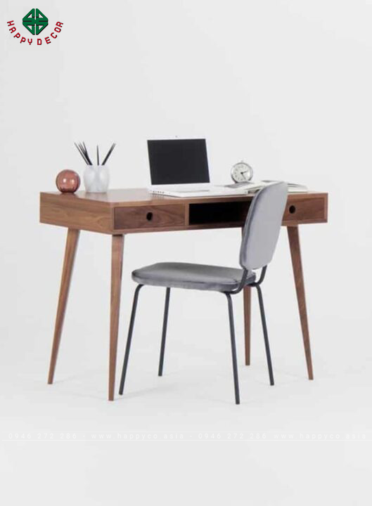 Bàn học gỗ óc chó - Mẫu 4