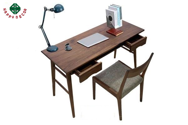 Bàn học gỗ óc chó - Mẫu 5