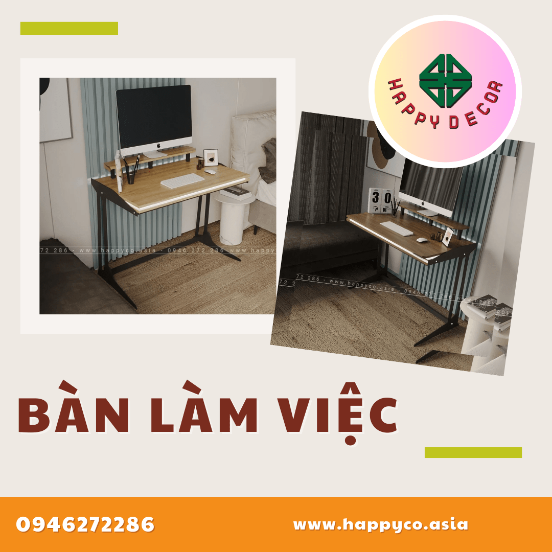 Bàn làm việc cá nhân do Happy Decor thiết kế và thi công
