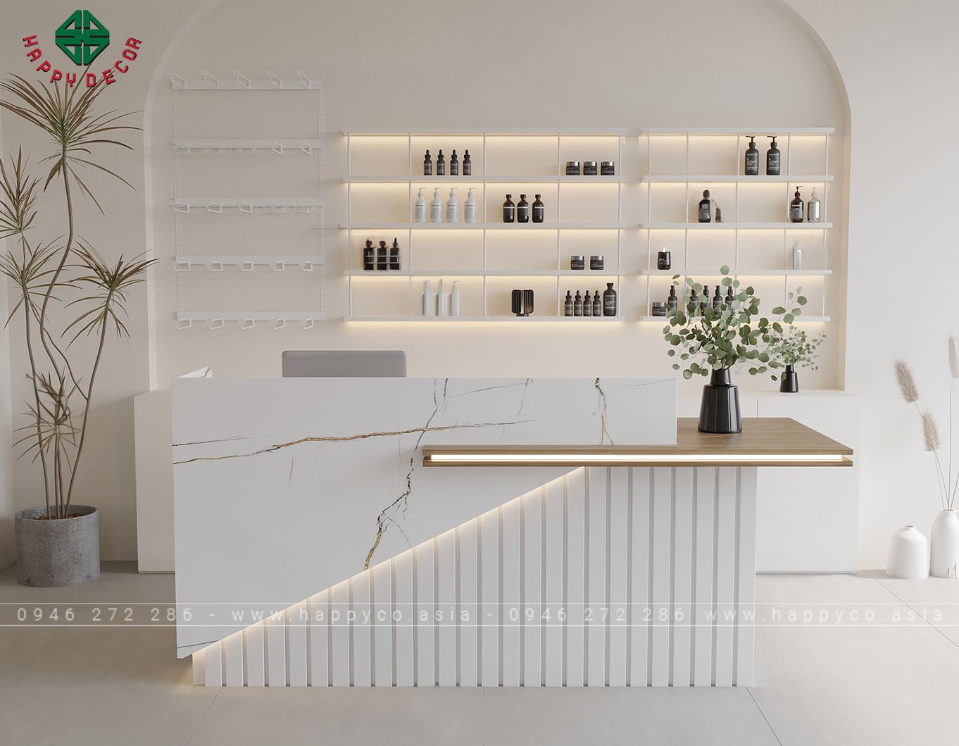 Tối ưu hóa không gian với bàn quầy lễ tân đẹp hiện đại 2024