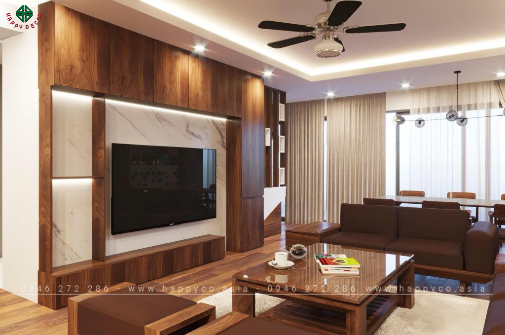 Bàn trà gỗ óc chó chắc chắn, bền bỉ cho phòng khách bằng gỗ tự nhiên