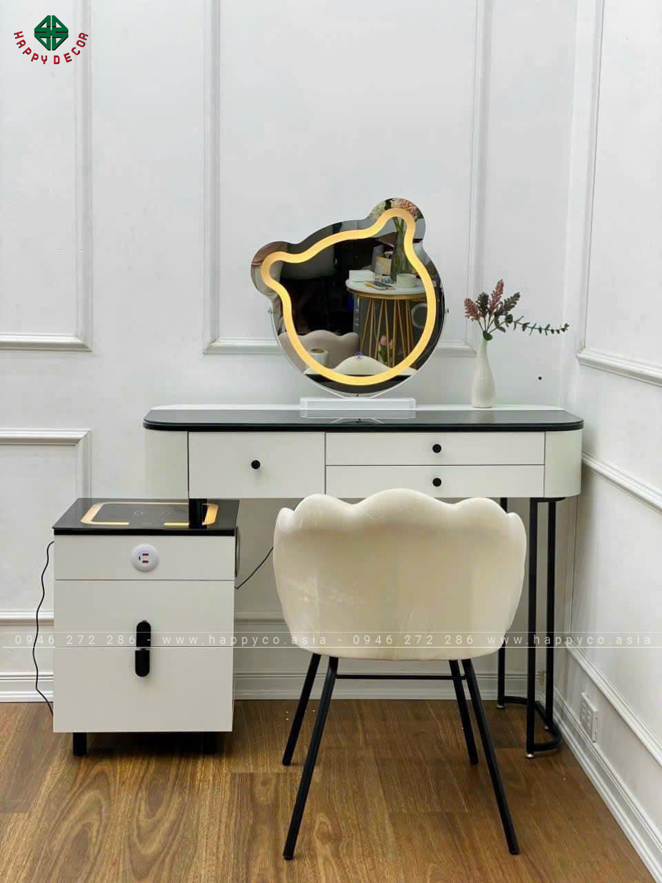 Bàn trang điểm gỗ MDF bọc nhựa thông minh TN18