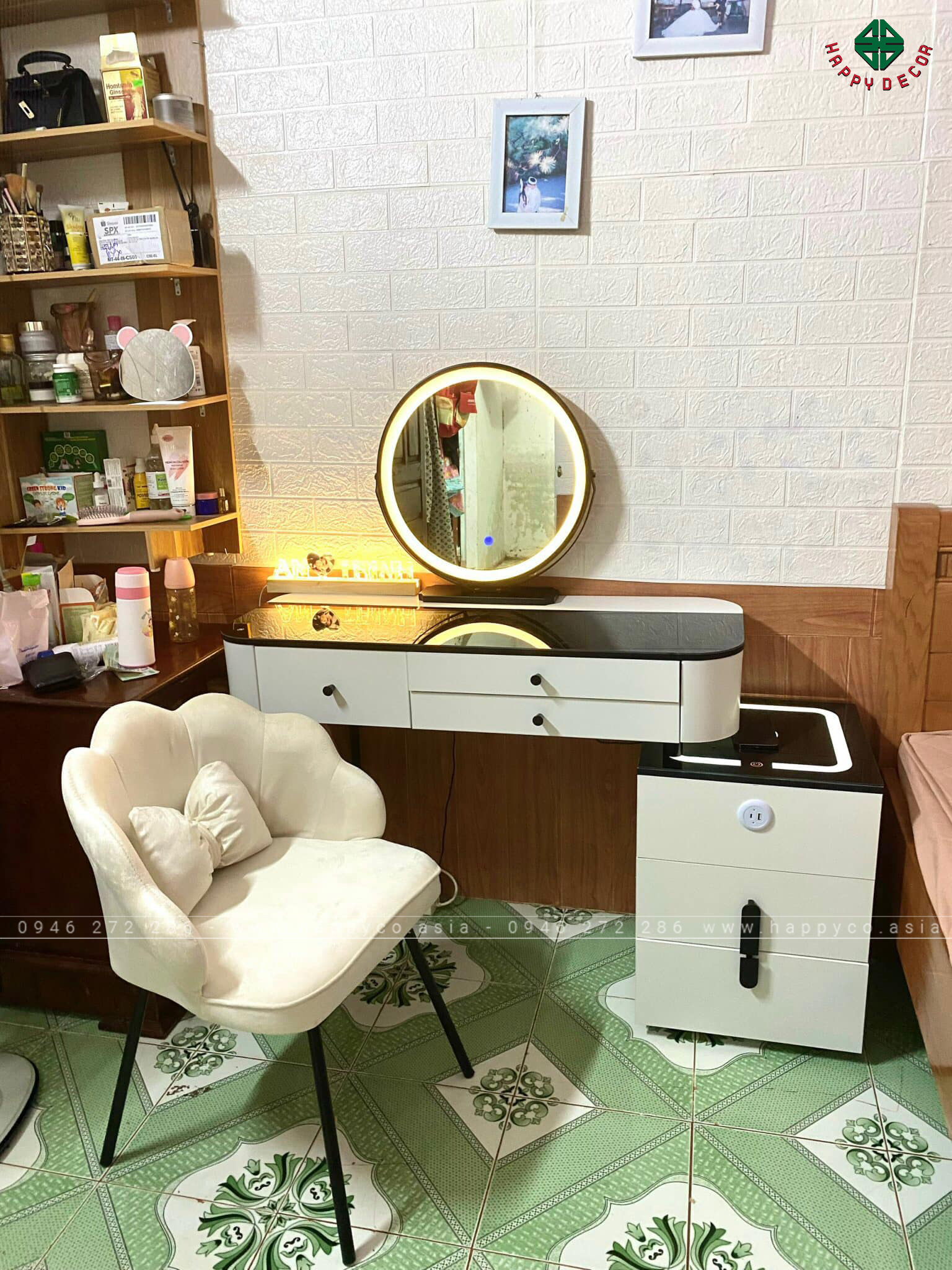 Bàn trang điểm gỗ MDF bọc nhựa hiện đại TN22