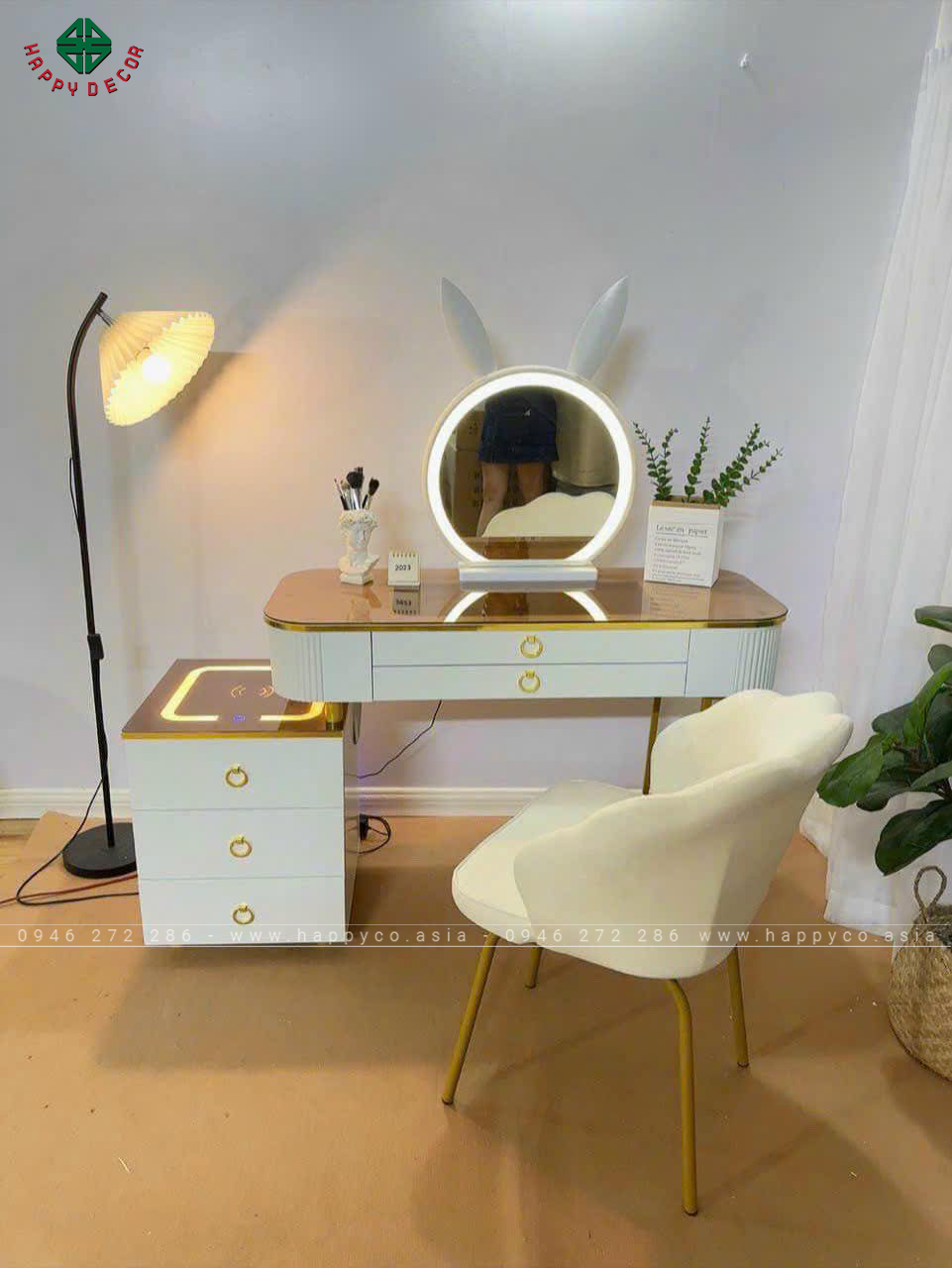 Bàn trang điểm gỗ MDF bọc nhựa TN28