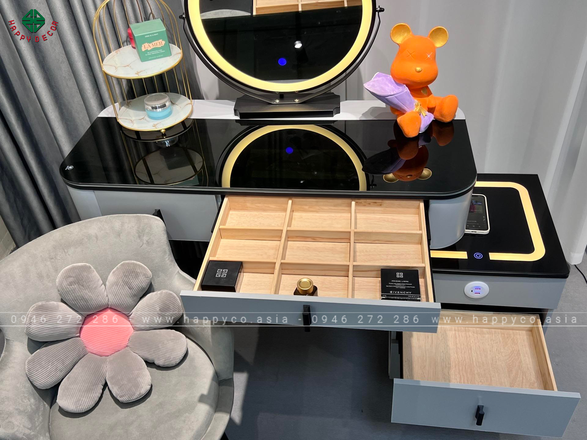 Bàn trang điểm MDF bọc nhựa hiện đại TN33