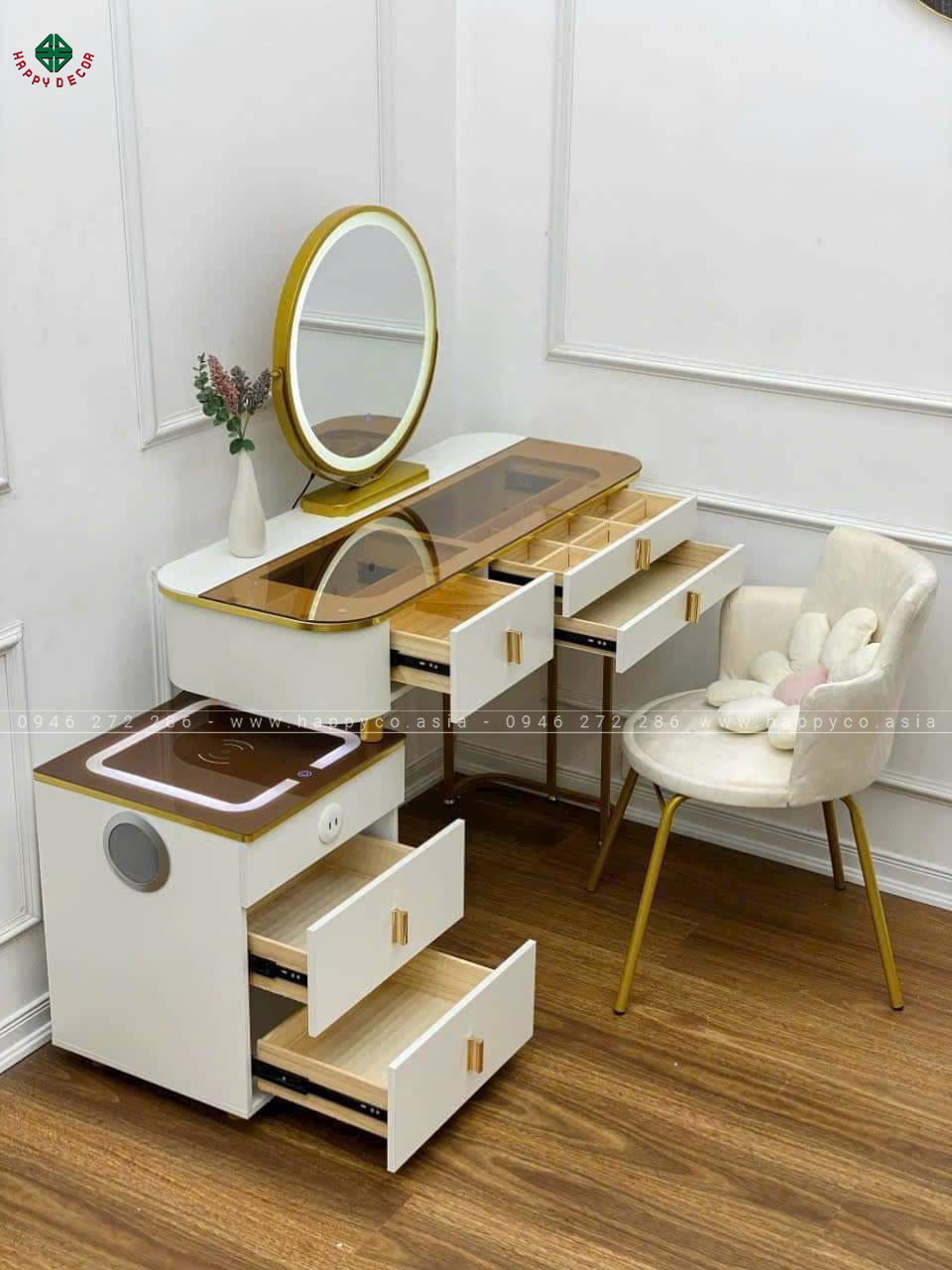 Bàn trang điểm gỗ MDF bọc nhựa TN35