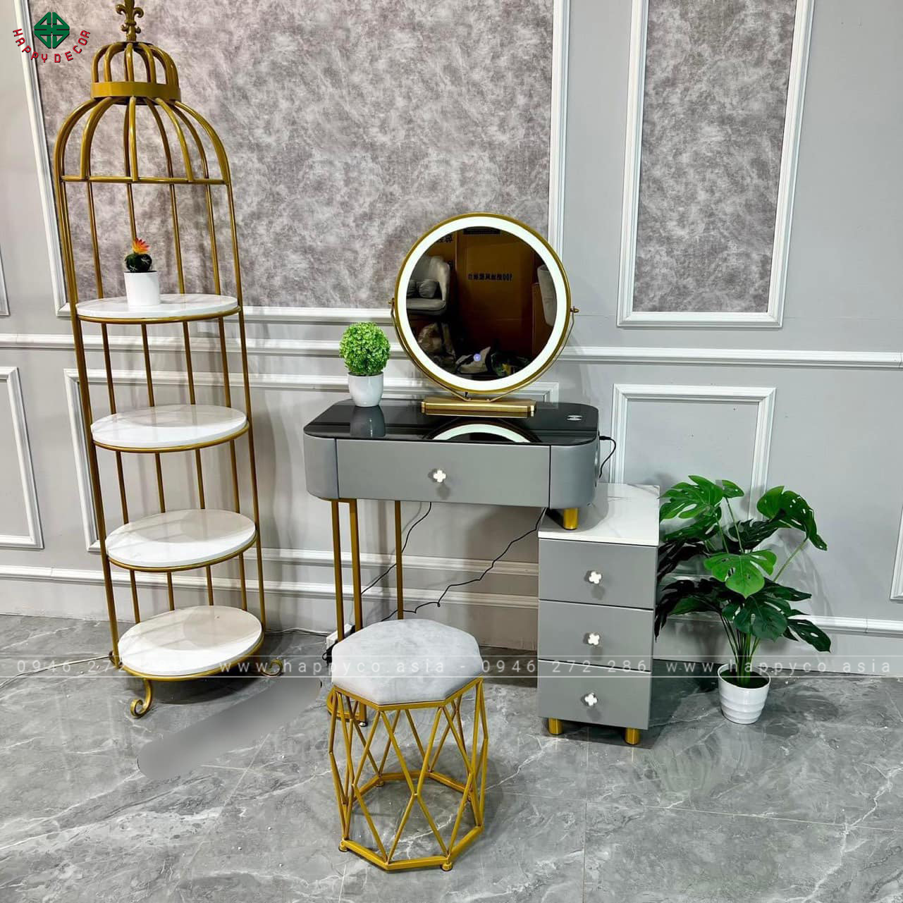Bàn trang điểm gỗ MDF bọc nhựa TN37