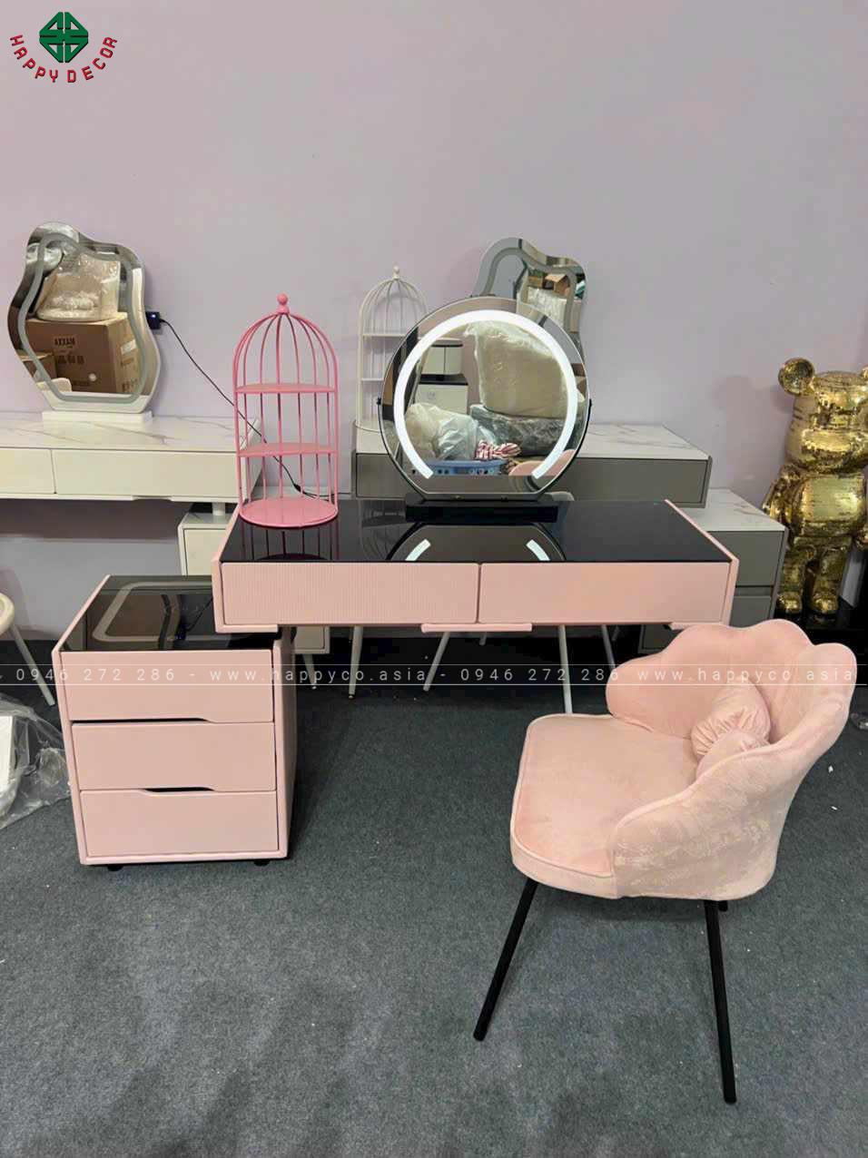 Bàn trang điểm gỗ MDF bọc nhựa TN40