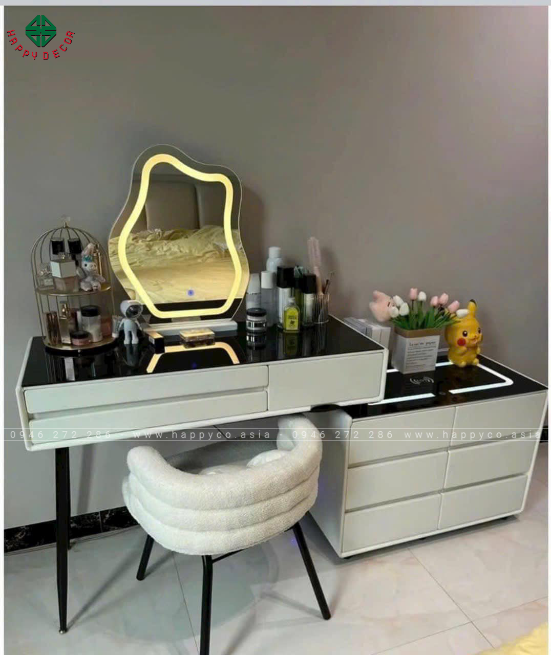 Bàn trang điểm gỗ MDF bọc nhựa hiện đại TN42