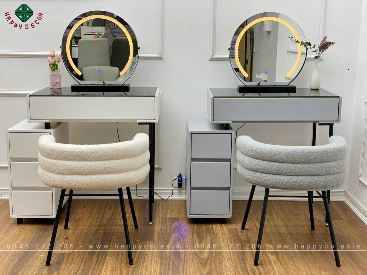 Bàn trang điểm gỗ MDF bọc nhựa hiện đại TN48