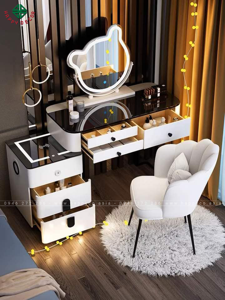 Bàn trang điểm gỗ MDF bọc nhựa TN52