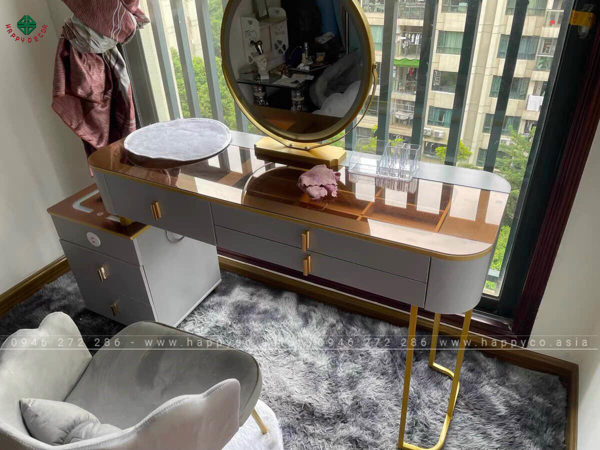 Bàn trang điểm gỗ MDF bọc nhựa TN55