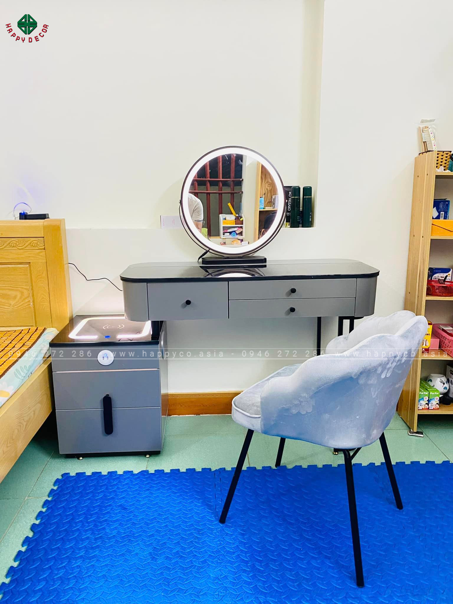 Bàn trang điểm gỗ MDF bọc nhựa thanh lịch TN58