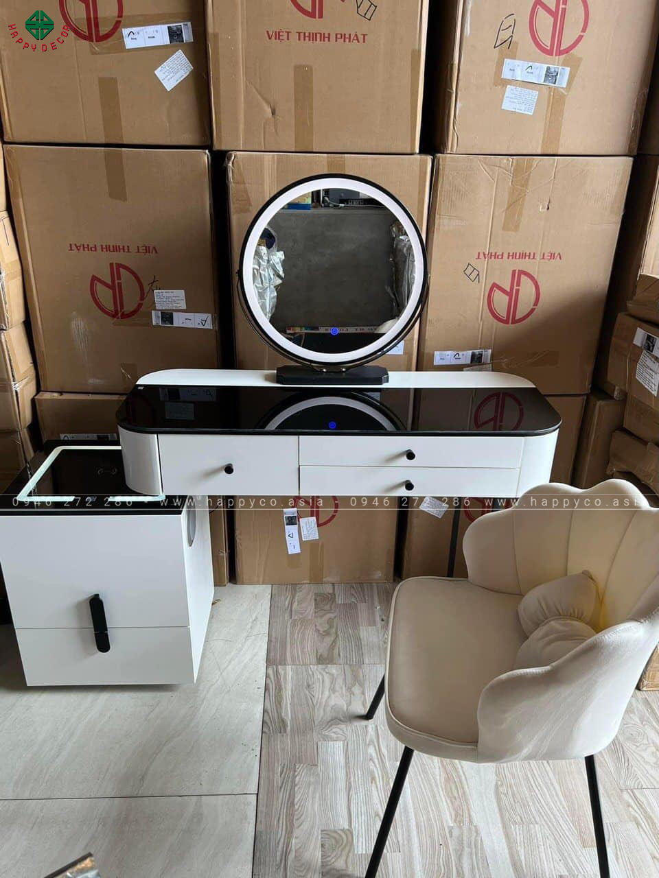 Bàn trang điểm gỗ MDF bọc nhựa hiện đại TN58