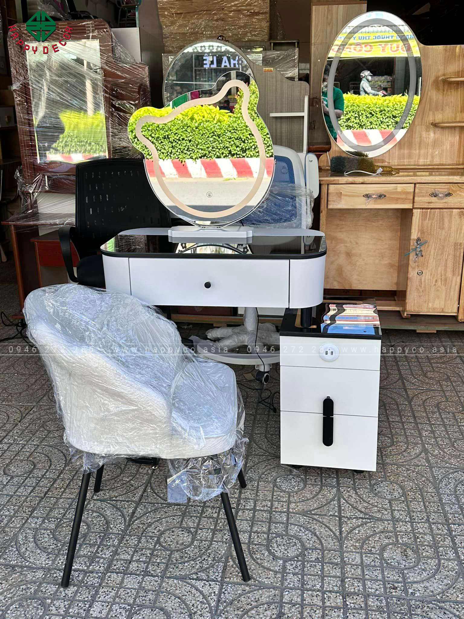 Bàn trang điểm gỗ MDF bọc nhựa TN61