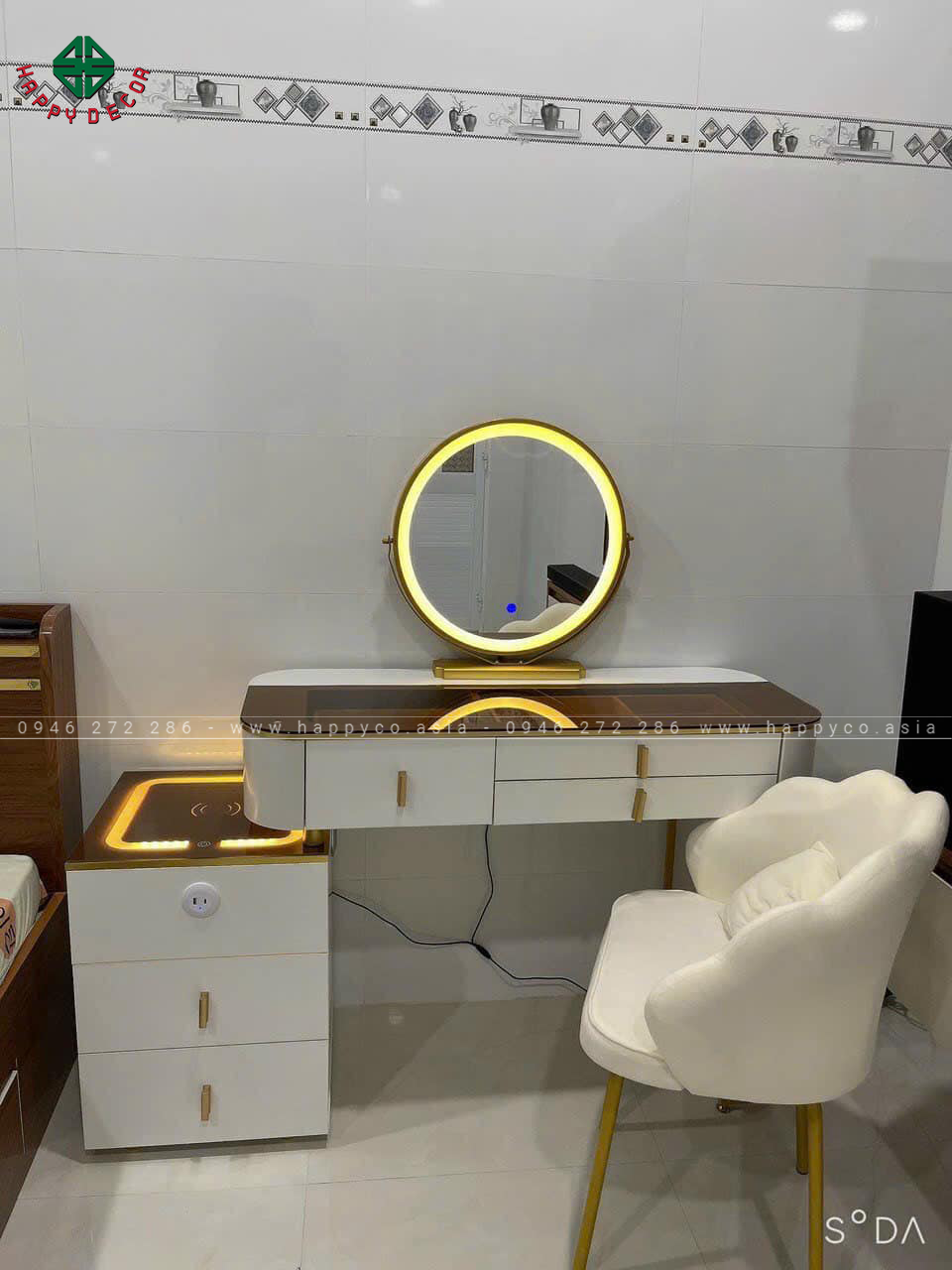 Bàn trang điểm gỗ MDF bọc nhựa TN63