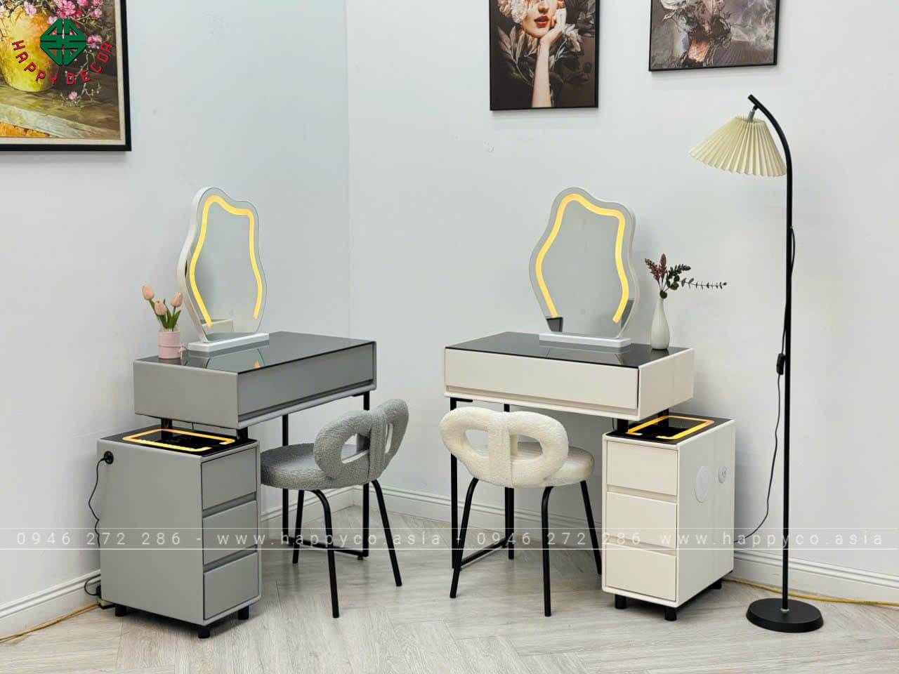 Bàn trang điểm gỗ MDF bọc nhựa hiện đại TN65