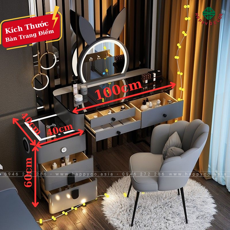 Bàn trang điểm gỗ MDF bọc nhựa TN67