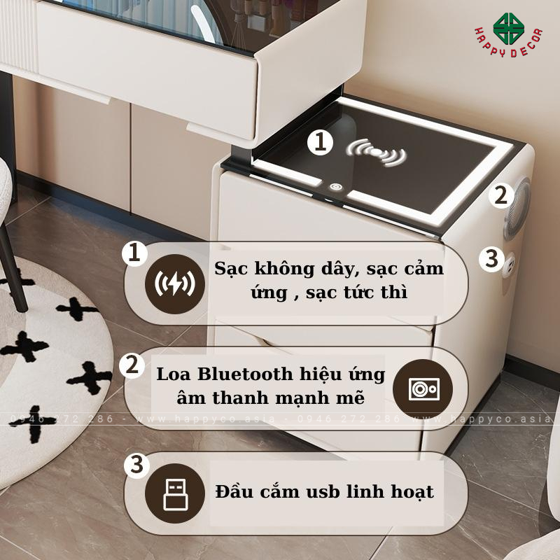 Tab đầu giường tiện lợi