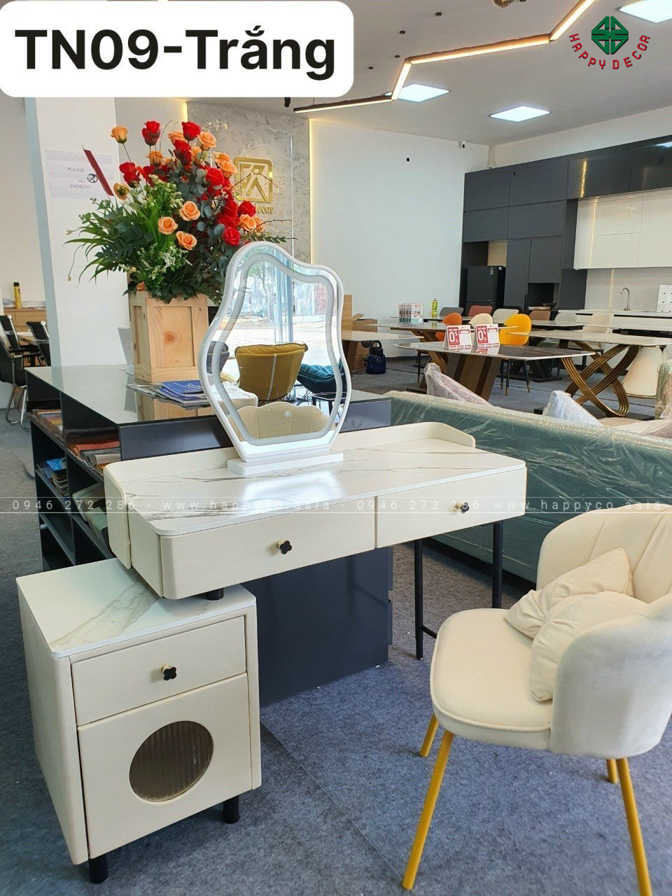 Bàn trang điểm gỗ MDF bọc nhựa TN70