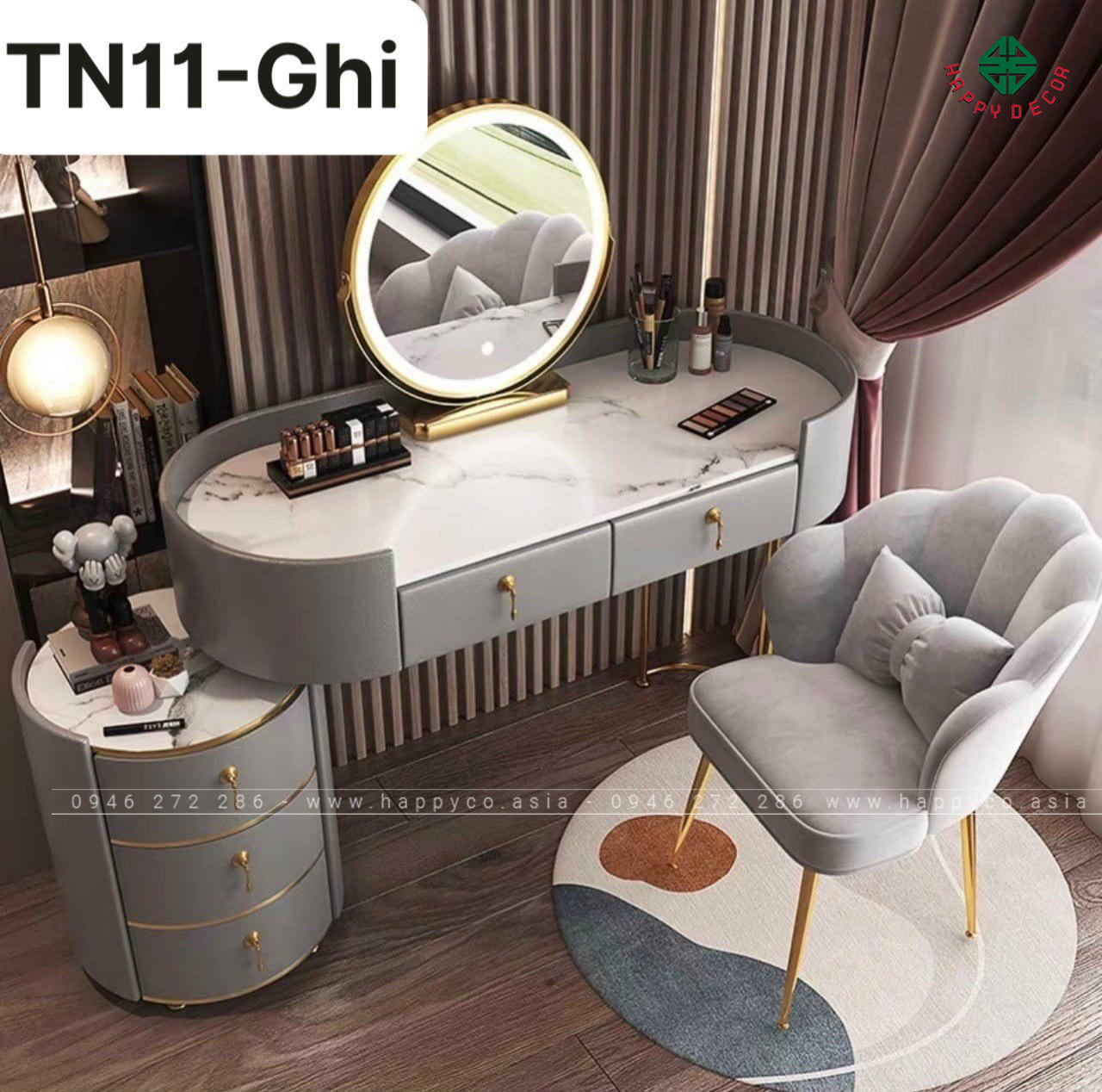 Bàn trang điểm gỗ MDF bọc nhựa TN71