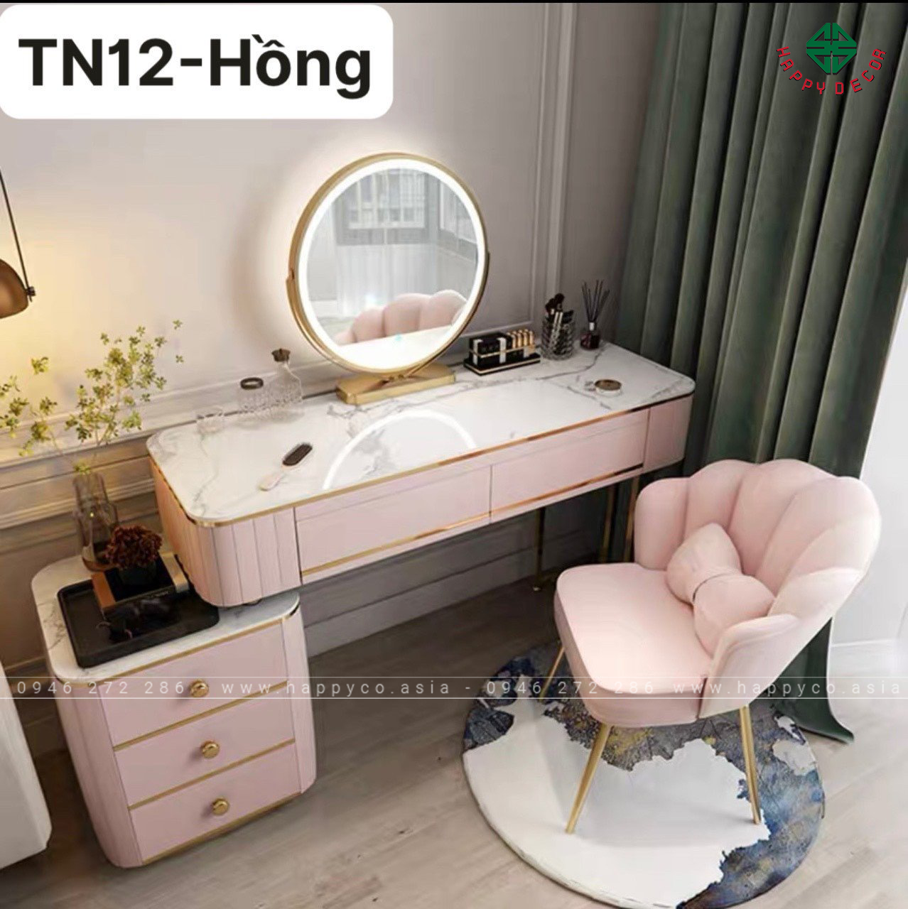 Bàn trang điểm gỗ MDF bọc nhựa TN74