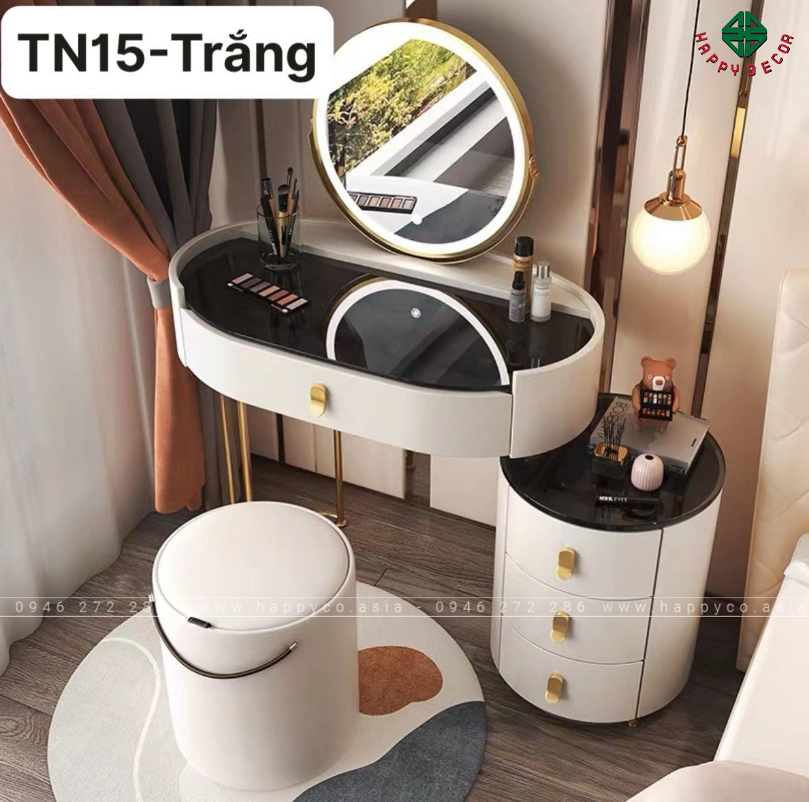 Bàn trang điểm gỗ MDF bọc nhựa TN76