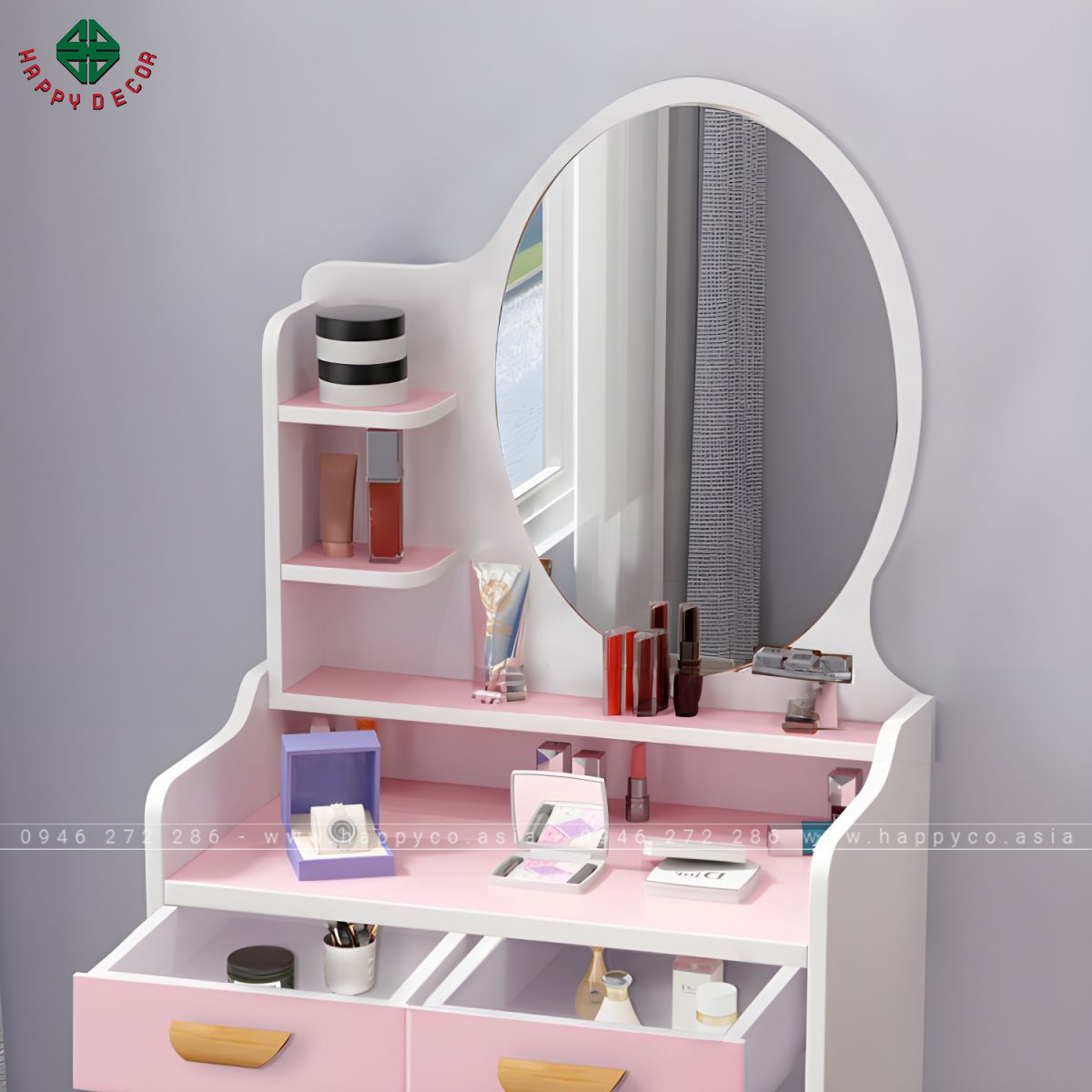 Bàn trang điểm gỗ công nghiệp có hộc kéo đa năng BP6852