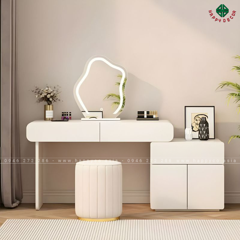 Bàn trang điểm gỗ công nghiệp màu trắng BP6854